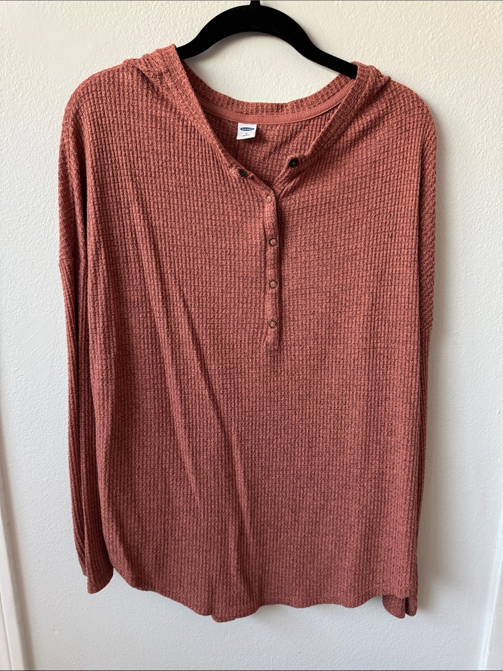Cozy Henley Top - Rust Pink
